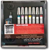 Koh-I-Noor 3165SP7A Rapidograph, 7-Pen Artist Set; A versatile technical pen for use with all Koh-I-Noor inks; Point sizes range from very fine to very broad for a loose sketching style or a finely detailed pointillist technique; UPC 014173302311 (KOHINOOR3165SP7A KOHINOOR 3165SP7A KOH I NOOR 3165 SP7A 3165SP 7A 3165SP7 A KOH-I-NOOR 3165-SP7A 3165SP-7A 3165SP7-A) 