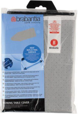 Brabantia 317705 Replacement Ironing Table Cover 124 x 38 cm, Silicone, Wide choice of qualities and designs - to choose the ideal ironing comfort, Fastened with cord binder and pull string tightener, Heavy duty pure cotton - washable and colour-fast, 100% cotton with 2 mm foam layer, Dimensions (HxW) 124 x 38 cm (317-705 317 705)