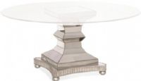 Bassett Mirror 3179-700EC Model 3179-700 Hollywood Glam Moiselle Dining Base Table ONLY, Ant Mirror/Silverleaf Finish, Dimensions 27" x 30", Weight 150 pounds, UPC 036155337609 (3179700EC 3179 700EC 3179-700-EC 3179700) 