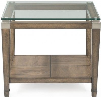 Bassett Mirror 3206-200EC Model 3206-200 Thoroughly Modern Braden Rectangle End Table, Toffee Finish, Dimensions 28