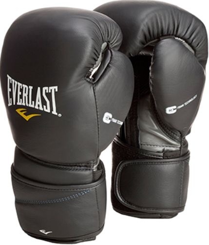 Everlast 3216BLXL Black 16oz ProTex2 Leather Training Gloves, Premium-grade leather provides long-lasting durability and functionality, Dual-panel anatomical foam collar provides strategic wrist support and inhibits joint hyperflexion, C3 contoured closed-cell foam affords the ultimate knuckle protection, allowing you to safely train at full power, UPC 009283525767 (3216-BLXL 3216 BLXL)