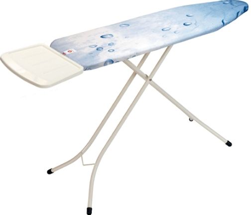 Brabantia 321962 Ironing Table 124 x 45 cm with Solid Steam Unit Holder, Ice Water, Steam unit holder - suitable for all popular steam units and normal irons, Extra wide model for quick and comfortable ironing, Transport lock - to keep folded for storage, Robust protective non-slip caps, Ergonomic - adjustable to 4 different heights (77 - 96 cm) (321-962 321 962)