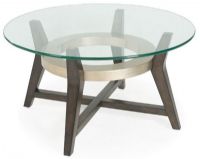 Bassett Mirror 3220-120B-TEC Model 3220-120B-T Thoroughly Modern Elston Round Cocktail Table, Taupe/Champaign Leaf Finish, Dimensions 34" Diameter, Weight 105 pounds (3220120BTEC 3220120B-TEC 3220-120BTEC 3220-120B-T-EC 3220120BT) 