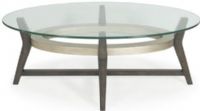 Bassett Mirror 3220-140B-TEC Model 3220-140B-T Thoroughly Modern Elston Oval Cocktail Table, Taupe/Champaign Leaf Finish, Dimensions 48" x 32" x 18", Weight 150 pounds (3220140BTEC 3220140B-TEC 3220-140BTEC 3220-140B-T-EC 3220140BT) 