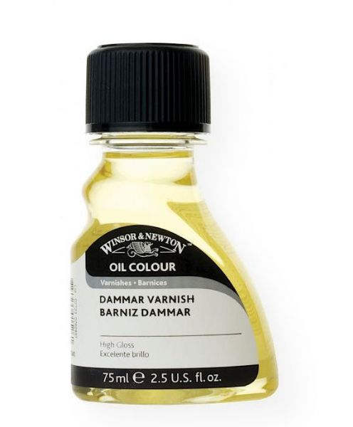 Winsor & Newton 3221741 Dammar Varnish 75ml; A pale yellow varnish which dries to a high gloss for use on oil and alkyd paintings; It tends to darken with aging and is removable with distilled turpentine; Quick drying; Do not use as a medium or until painting is completely dry (6-12 months); Use in warm, dry conditions; Shipping Weight 0.21 lb; Shipping Dimensions 4.41 x 2.2 x 1.38 in; UPC 884955015261 (WINSORNEWTON3221741 WINSORNEWTON-3221741 WINSORNEWTON/3221741 ARTWORK CRAFTS)