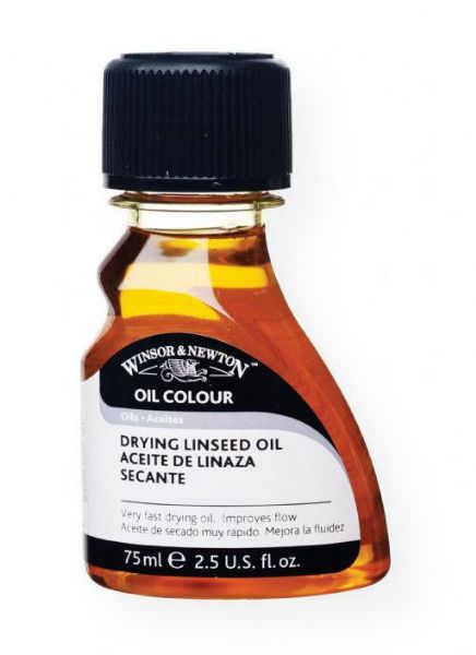 Winsor & Newton 3221742 Drying Linseed Oil; Darker than refined linseed oil, this oil promotes the fastest drying rate of all the oils; Improves flow, increases gloss and transparency; Add to other oils to speed drying; 75ml; Shipping Weight 0.21 lb; Shipping Dimensions 4.41 x 2.2 x 1.38 in; UPC 884955015339 (WINSORNEWTON3221742 WINSORNEWTON-3221742 WINSORNEWTON/3221742 ARTWORK)