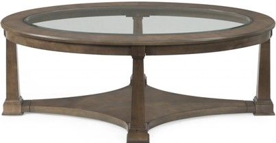 Bassett Mirror 3224-140EC Model 3224-140 Thoroughly Modern Lyle Oval Cocktail Table, Drift Maple Finish, Dimensions 50