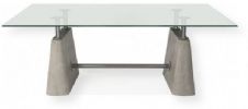 Bassett Mirror 3228-601-938EC Model 3228-601-938 Belgian Luxe Kent Dining Table, Concrete & Metal Finish, Dimensions 76" x 44" x 30", Weight 313 pounds (3228601938EC 3228601-938EC 3228-601938EC 3228-601-938-EC 3228601938) 