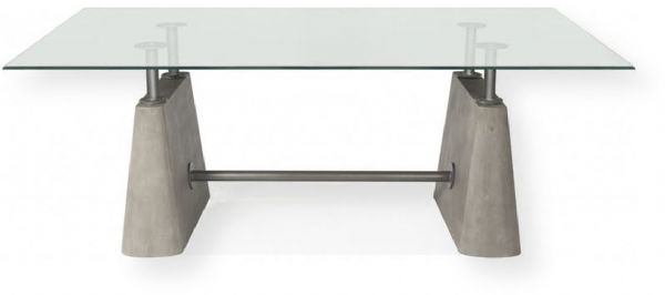 Bassett Mirror 3228-601-938EC Model 3228-601-938 Belgian Luxe Kent Dining Table, Concrete & Metal Finish, Dimensions 76