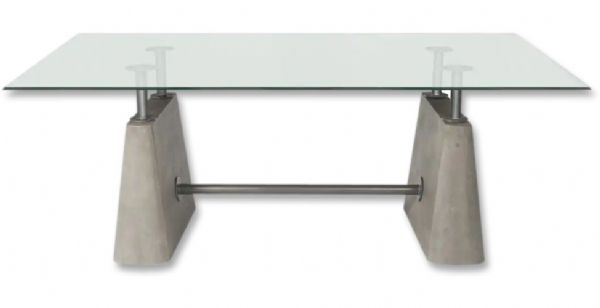 Bassett Mirror 3228-601EC Model 3228-601 Belgian Luxe Kent Base Table ONLY, Concrete & Metal Finish, Weight 163 pounds (3228601EC 3228 601EC 3228-601-EC 3228601)