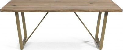 Bassett Mirror 3229-600EC Model 3229-600 Belgian Luxe Clive Rectangle Dining Table, Natural Walnut Finish, Dimensions 79