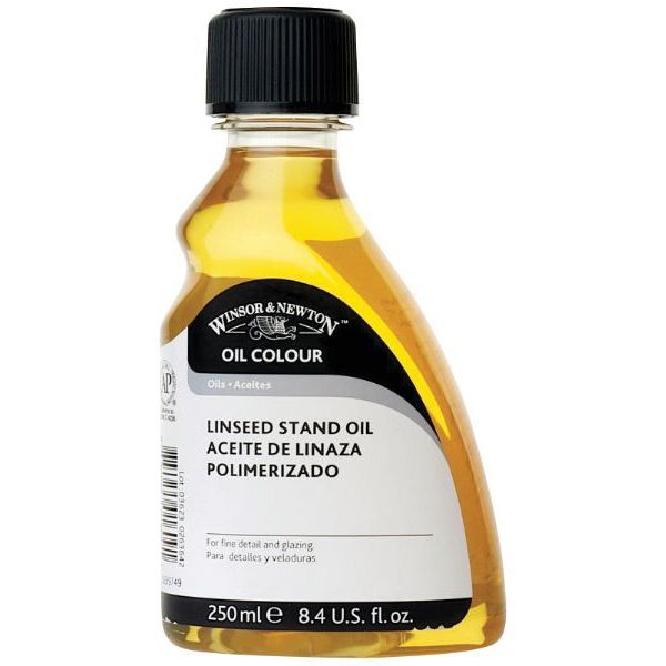 Winsor & Newton 3239749 Stand Linseed Oil 250ml; A pale viscous oil that slows drying while imparting a tough, smooth enamel finish with no brush marks; Increases film durability; Ideal for glazing and fine detail when mixed with solvent; Shipping Weight 0.64 lb; Shipping Dimensions 6.10 x 3.15 x 1.97 inches; UPC 884955016091 (WN3239749 WN-3239749 PAINTING)