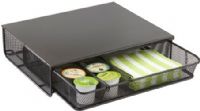 Safco 3274BL Onyx Hospitality Organizer 1 Drawer, Black, Removable dividers to easily organize all your break room supplies and condiments, Dimensions 12 1/2" w x 11 1/4" d x 3 1/4"h (3274-BL 3274B 3274 BL) 