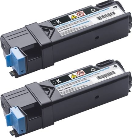 Dell 331-0720 Dual Black Toner Cartridge For use with Dell 2150cn, 2150cdn, 2155cn and 2155cdn Color Laser Printers, Up to 6000 page yield based on 5% page coverage, New Genuine Original Dell OEM Brand (3310720 331 0720 3310-720 899WG 84R1W)