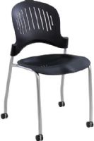 Safco 3385BL Zippi Plastic Stacking Chair, Black, 250 lbs.Weight Capacity, ANSI/BIFMA Meets Industry Standard, 6" high Stackable, Seat Size 17 1/2"d x 18 1/4"w, Back Size 18 3/4"w x 17 3/4"h, Seat Height 17", Dimensions 21 1/2"d x 18 3/4"w x 33 1/2"h, Weight 10.2 lbs (3385-BL 3385B 3385 BL) 