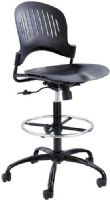 Safco 3386BL Zippi Plastic Extended Height Chair, Black, 250 lbs.Weight Capacity, ANSI/BIFMA Meets Industry Standard, Tilt Lock, 360° Swivel, Tilt, Tilt Tension, Seat Size 17 1/2"d x 18 1/4"w, Back Size 18 3/4"w x 17 3/4"h, Seat Height 23" to 33", Base Size 25" diameter, Dimensions 25"w x 25"d x 41 1/2" to 52 1/2"h, Weight 29 lbs. (3386-BL 3386B 3386 BL) 