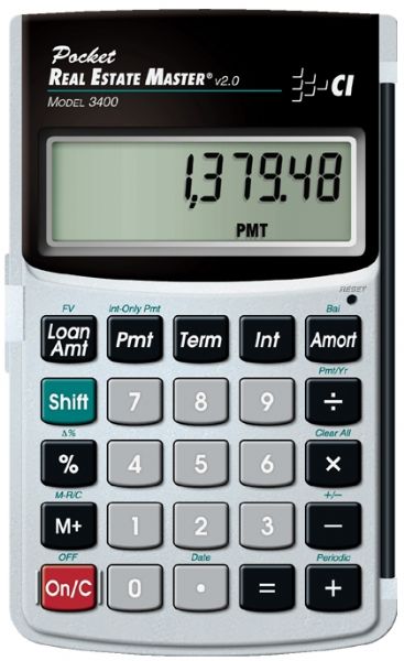 Calculated Industries 3400 Pocket Real Estate Master Calculator, Display Type LCD, 9 digits with annunciator-legends, Replaced 3275 (CALCULATEDINDUSTRIES CALCULATEDINDUSTRIES3400)