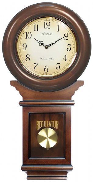 River City Clocks 3416C Regulator Wall Clock, Cherry Finish; Movement: Genuine German Quartz Movement; Power: One 