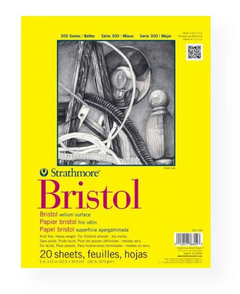 Strathmore 342-109 Series 300 Vellum Tape Bound Bristol Pad 9