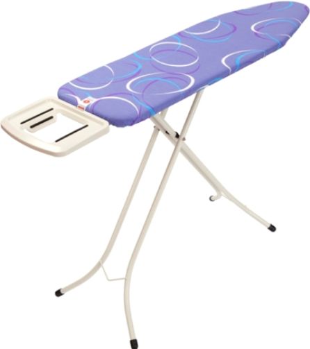 Brabantia 346781 Ironing Table 124 x 38 cm with Solid Steam Iron Rest, Moving Circles, Ivory Frame, Solid steam iron rest with heat-resistant non-skid/protective strips - no damage to the iron, Stable worktop - solid four leg frame (22 mm diamter steel tube), Regular model for quick and comfortable ironing, Transport lock - to keep folded for storage (346-781 346 781)