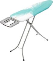 Brabantia 346880 Ironing Table 124 x 38 cm with Solid Steam Iron Rest, Feathers, Metallic Grey Frame, Solid steam iron rest with heat-resistant non-skid/protective strips - no damage to the iron, Stable worktop - solid four leg frame (22 mm diamter steel tube), Regular model for quick and comfortable ironing, Transport lock - to keep folded for storage (346-880 346 880) 
