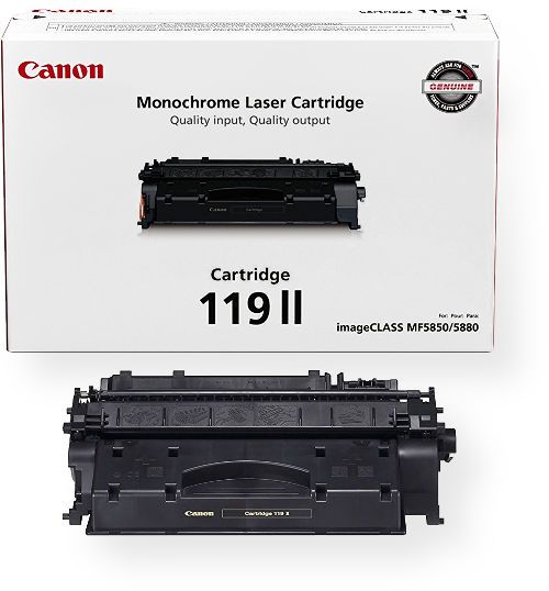 Canon 3480B001 Model CRTG119II Hi-Capacity Black Toner Cartridge 119 II for use with imageCLASS LBP6300dn, LBP6650dn, LBP6670dn, MF5850dn, MF5880dn, MF5950dw, MF5960dn, MF6160dw and MF6180dw Printers, New Genuine Original OEM Canon Brand (3480-B001 3480 B001 3480B-001 3480B 001)