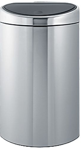 Brabantia 348563 Touch Bin, 40 litre with large capacity on a very small space - Matt Steel, Removable stainless steel lid unit (348563 348 563 348-563 3485-63)