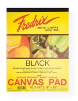 Fredrix 35001 Black Canvas Pad 9" x 12"; Canvas pads are great for student use and artists who want to paint studies in a pad format; Each pad features Fredrix quality and is primed and ready to paint; Canvas sheets are sturdy enough to be mounted when dry; 9" x 12" black canvas, 10-sheet pad; Shipping Weight 0.9 lb; Shipping Dimensions 9.00 x 12.00 x 0.25 in; UPC 081702350013 (FREDRIX35001 FREDRIX-35001 FREDRIX/35001 ARTWORK) 