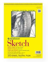 Strathmore 350-18 Series 300 Wire Bound Sketch Pad 18" x 24"; A lightweight sketch paper with a fine tooth surface suited for classroom experimentation, practice of techniques, or quick studies with any dry media; 50 lb; Acid-free; Wirebound, 30 sheets; 18" x 24"; Shipping Weight 1.89 lb; Shipping Dimensions 18.00 x 24.00 x 0.5 in; UPC 012017350184 (STRATHMORE35018 STRATHMORE-35018 300-SERIES-350-18 STRATHMORE/35018 35018 ARTWORK) 