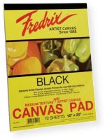 Fredrix 35021 Black Canvas Pad; Size 16" x 20"; Canvas pads are great for student use and artists who want to paint studies in a pad format; Each pad features Fredrix quality and is primed and ready to paint; Canvas sheets are sturdy enough to be mounted when dry; UPC 081702350211 (35021 T35021 T-35021 PAD-35021 FREDRIX35021 FREDRIX-35021 ALVIN) 