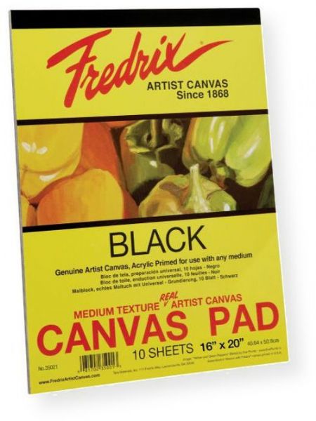 Fredrix 35021 Black Canvas Pad; Size 16