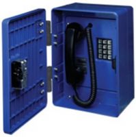 Gai-Tronics 351-001SK Division 2 Weatherproof Industrial Phone with Spring Kit, Royal Blue High Impact Glass Reinforced Polyester Housing, NEMA 3R Weatherproof Rating, Sealed Metallic Keypad, Non-Movable Hook-switch. Volume Control Handset, Noise Canceling Microphone (351001SK 351-001-SK 351-001S 351-001 351001) 