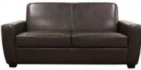 Wholesale Interiors 354-DRK-BRN Ballard Dark Brown Modern Sofa Sleeper, Polyurethane foam cushions with inner rubber webbing provide firm seating support, Sturdy hardwood frame construction allows for many years of worry-free, stable use, Black stained feet provide remarkable stability, Modern sofa ideal for bachelor pads or places where extra space to sleep is welcome, UPC 847321002357 (354-DRK-BRN 354DRKBRN 354 DRK BRN) 