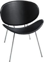 Safco 3563BL Sy Guest Chair, Black, Designed with a curved back and seat to maximize comfort, Frame is made from solid steel rods with a chrome finish, Seat Size 16"w x 25"d, Back Size 16"w x 25"d, Seat Height 16", Recycled Leather Upholstery, Dimensions 25 1/4"w x 25 3/4"d x 29 1/2"h (3563-BL 3563B 3563 BL) 