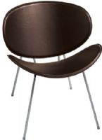 Safco 3563BR Sy Guest Chair, Brown, Designed with a curved back and seat to maximize comfort, Frame is made from solid steel rods with a chrome finish, Seat Size 16"w x 25"d, Back Size 16"w x 25"d, Seat Height 16", Recycled Leather Upholstery, Dimensions 25 1/4"w x 25 3/4"d x 29 1/2"h (3563-BR 3563B 3563 BR) 