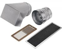 Broan 357NDK Non-ducted recirculating kit, Includes charcoal filter, soffit grille, 90 degree stack boot, and 6" to 7" round transition, UPC 026715174249 (357-NDK 357 NDK) 