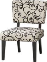 Linon 36080BWC-01-KD-U Taylor Accent Chair in Black with White with Black Circles Fabric, No-sag sinuous loop steel springs, Sturdy hardwood frame construction, Rich Black Finish Frame, White with black circles fabric, 24 Kg/Cube Meter in seat and 20 Kg/Cube Meter in back, 250 lbs. Weight limit, Substantial, durable padding for long lasting comfort, Hardwoods, fabric, CA Fire Foam, UPC 753793865638 (36080BWC01KDU 36080BWC-01-KD-U 36080BWC 01 KD U) 