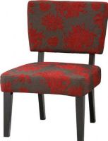 Linon 36080RGB-01-KD-U Taylor Accent Chair in Black with Red, Gray, Black Flowers Fabric, No-sag sinuous loop steel springs, Sturdy hardwood frame construction, Rich Black Finish Frame, Red, gray, black flowers fabric, 24 Kg/Cube Meter in seat and 20 Kg/Cube Meter in back Foam density, 250 lbs. Weight limit, 23.03" W x 28.15" D x 33.86" H Overall Dimensions, Substantial, durable padding for long lasting comfort, UPC 753793865645 (36080RGB01KDU 36080RGB-01-KD-U 36080RGB 01 KD U) 