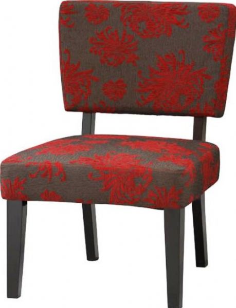 Linon 36080RGB-01-KD-U Taylor Accent Chair in Black with Red, Gray, Black Flowers Fabric, No-sag sinuous loop steel springs, Sturdy hardwood frame construction, Rich Black Finish Frame, Red, gray, black flowers fabric, 24 Kg/Cube Meter in seat and 20 Kg/Cube Meter in back Foam density, 250 lbs. Weight limit, 23.03