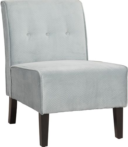 Linon 36096BLU-01-KD-U Coco Accent Chair, Mist Blue; Classic design meets modern appeal in this superbly comfortable upholstered chair; Substantial, durable padding and a sturdy hardwood frame makes for long lasting utilization; Mix of fabric, button tufting and clean lines adds an air of sophistication and elegance to virtually any home dcor; UPC 753793936000 (36096BLU01KDU 36096BLU-01KD-U 36096BLU01-KDU 36096BLU-01-KDU)