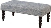 Linon 36110LAV01U Claire Bench, Echo Gatsby Lupine; Perfect for adding extra seating space to your living room, den, or at the end of your bed; Distinctive upholstery and the dark black finish on the turned ball legs adds an air of uniqueness and style to this versatile piece; 250 lbs weight capacity; UPC 753793936857 (36110-LAV01U 36110LAV-01U 36110-LAV-01U) 