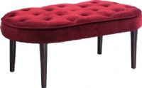 Linon 36116BER-01-KD-U Elegance Bench, Espresso Finished Frame, Berry Upholstery, Ultra plush seat, Unique oval design, Tufted top for an eyecatching detail, 21.19 Lbs Weight, 41"W x 20"D x 17"H Dimensions, UPC 753793913520 (36116BER01KDU 36116BER-01-KD-U 36116BER 01 KD U) 