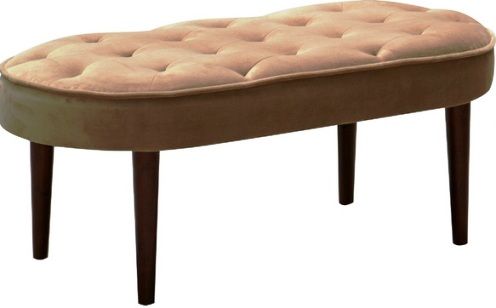 Linon 36116COF-01-KD-U Elegance Bench, Espresso Finished Frame, Coffee Upholstery, Ultra plush seat, Unique oval design, Tufted top for an eyecatching detail, 21.19 Lbs Weight, 41