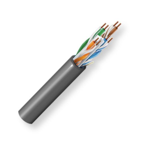BELDEN3613008A1000, Model 3613, 23 AWG, 4-Unbonded-Pair, U/UTP-Unshielded CAT6A+ Cable; Gray Color; Plenum-CMP-Rated; Premise Horizontal cable; 23 AWG solid bare copper conductors; Dual FRPO/FEP insulation; Patented X-spline Center Member; Ripcord; Flamarrest PVC jacket; UPC 612825145875 (BELDEN3613008A1000 WIRE CONDUCTORS TRANSMISSION CONNECTIVITY)