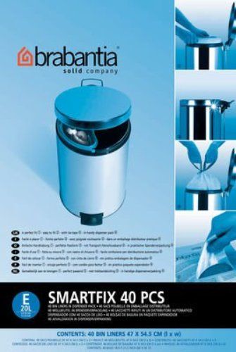 Brabantia 362002 Bin liners, 20 Liter Dispenser, 40 bags/dispenser, 9 dispensers per box, 360 bags total (362002 362 002 362-002 3620-02)