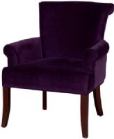 Linon 36261PRP01U Calla Chair, Dark Purple; Chic and stylish, has a sleek, curvy design that will add elegance to any area of your home; Microfiber upholstery is accented by Dark Espresso legs; Ultra plush seat and back adds long lasting comfort to the piece; Perfect for a range of decor styles; UPC 753793936949 (36261-PRP01U 36261PRP-01U 36261-PRP-01U) 