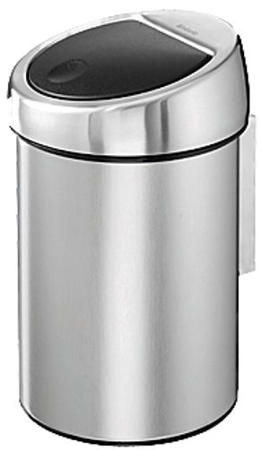 Brabantia 363986 Touch Bin, 3 litre Perfect for bathroom and toilet - Matt Steel, Soft opening mechanism - lid opens silently with one touch (363986 363-986 363 986 3639-86)