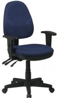 Office Star 36427 Dual Function Ergonomic Chair with Adjustable Arms, Fabric padded seat, Ratchet back with built-in lumbar support, Dual function control, 2-Way Adjustable Arms with PU Pads, 18.5" W x 18.1" D x 3" T Seat Size, 16.1" W x 18.5" H x 3" T Back Size (36-427 36 427) 