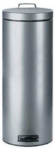 Brabantia 369605 Pedal Bin Slimline, 20 Litre with Fingerprint Proof - Matt Stell, Lid remains open if opened manually, lid closes itself with pedal operation (369605 369 605 369-605 3696-05)