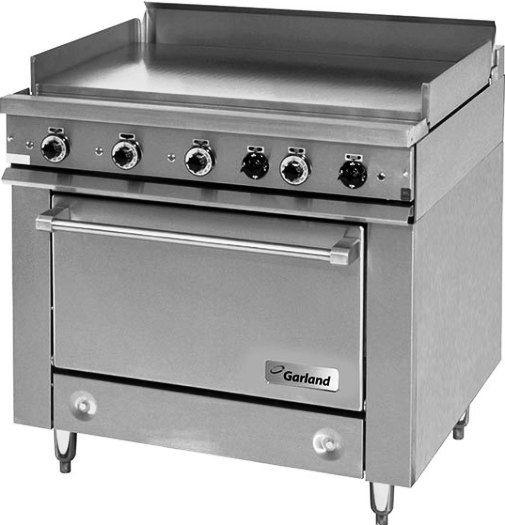 Garland 36ER38 Heavy-Duty Electric Range with Griddle Top and Standard Oven, 103 Amps, 60 Hertz, 1 Phase, 208 Volts, 21.5 Kilowatts, Solid Door, Full Surface Griddle Location, 36